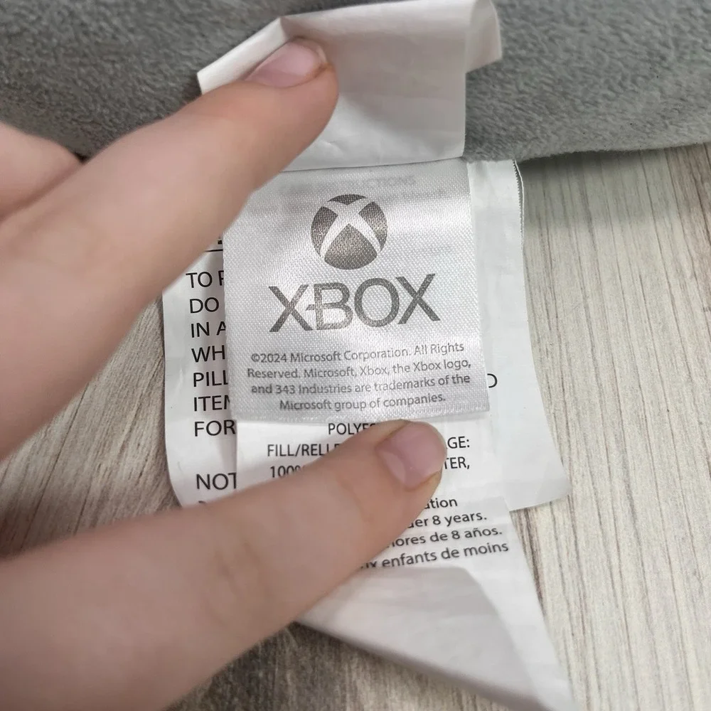 Official Xbox Controller Plush Pillow White Robot Gamer Room Decor Embroidered